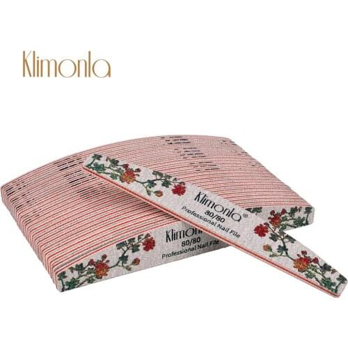 10Pcs/Lot Double-Side Boat Nail File 80/80 Grit Gray Sandpaper And Red Design Flower Rose Nail Art Buffing DIY Manicure Tools