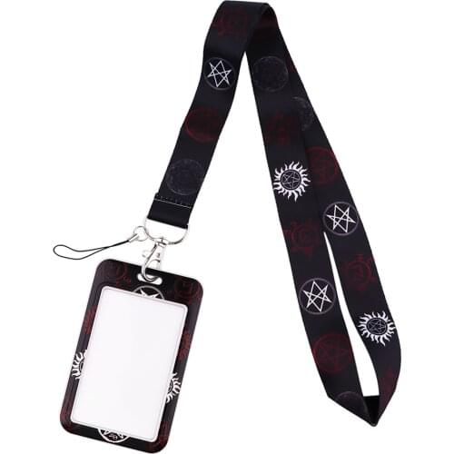 DZ1810 Supernatural Lanyard Credit Card ID Badge Holder Key Ring Bag Student woman Travel Bank Bus Business Card Cover Keychain
