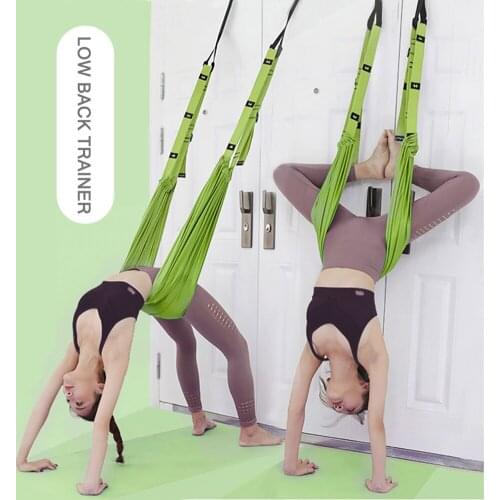 Aerial Yoga Strap Hammock Stretch Belt Leg Splits Adjustable Elastic Stretch Belt Rod Lower Waist Stretch Yoga Handstand Trainer