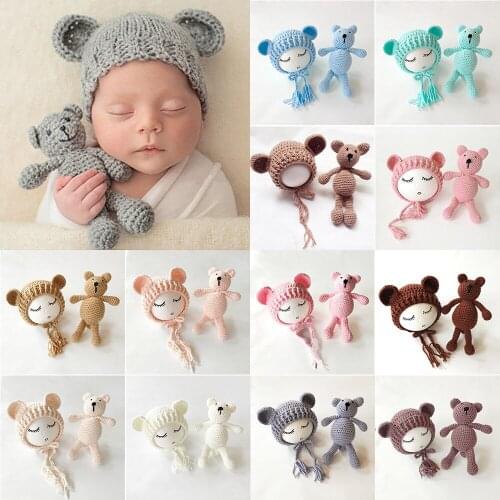 Emmababy Fashion Newborn Baby Girls Boys Knit Crochet Bear Hat Cap Costume Photography Props US