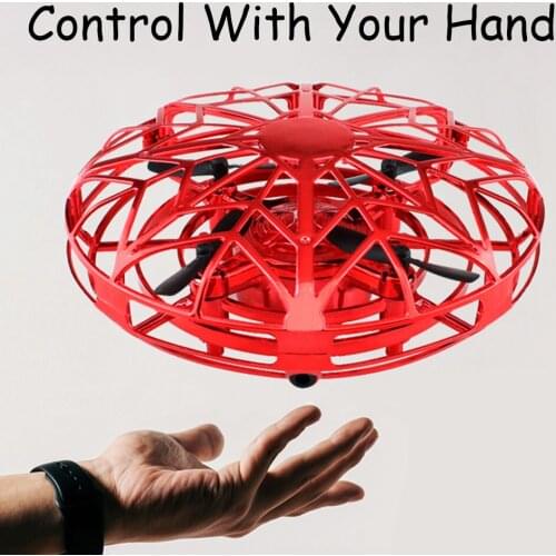 Hot Sale Mini Drone UFO Hand Operated RC Helicopter Quadrocopter Dron Infrared Induction Aircraft Flying Ball Toys For Kids 4.2