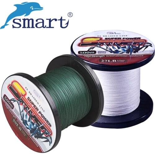 SMART 4 Strands Fishing Line 500M 547Yds 12-80LB Braided Fishing Line Linha De Pesca Multifilamento Ip Misina Sedal Gevlochten