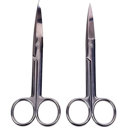 Stainless Steel Double Eyelid Stickers Scissors Makeup Artist Uses Eyebrow Scissors 14cm Large Curved Scissors Beauty Tools