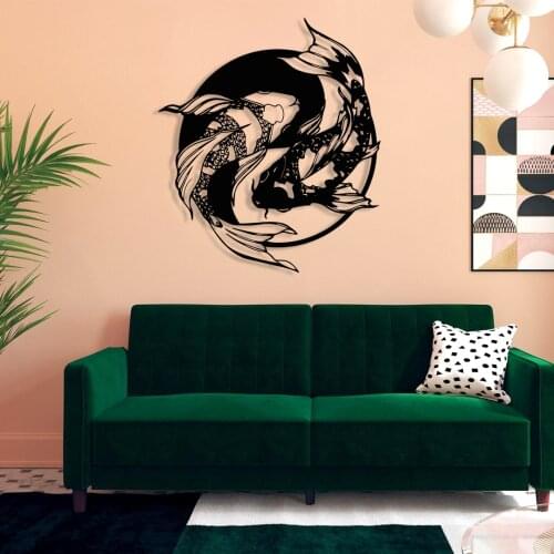 FISHES METAL WALL ART DECOR INTERIOR DESING HOUSEWARMING GIFT