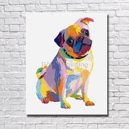 High Quality Free Shipping Handpainted Oil Painting On Canvas Dog Oil Painting Abstract Modern Canvas Wall Art no Frame