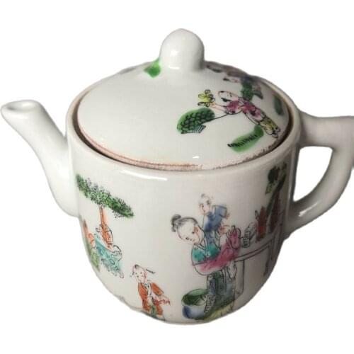 Chinese Old Porcelain Teapot With Coloured Drawing Porcelain