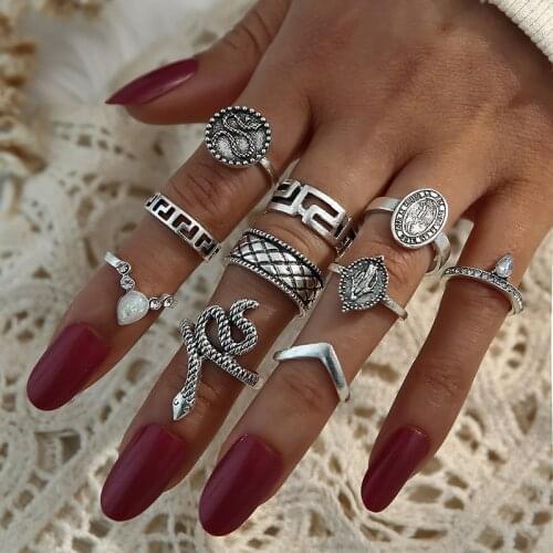 Rings for women anillos mujer snake ring set bagues anillo bohemian jewellery accessories couple gift sygnety