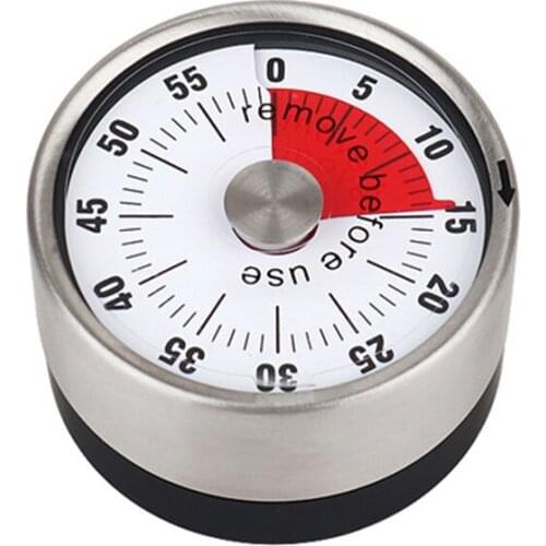 Kitchen Stainless Steel Timer Cooking Timer Baking Reminder Without Battery Drive Timer with Magnet Suction Cup