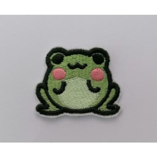 Cute Little Frog Patches Embroidered Iron on for Clothes Hat Bag Badges Cartoon Craft Twill Stickers Small Size Sewing Applique