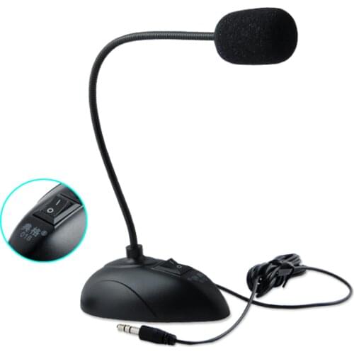 Flexible Stand Mini Studio Speech Microphone 3.5mm Plug Gooseneck Mic Wired Microphone for Computer PC Desktop Notebook