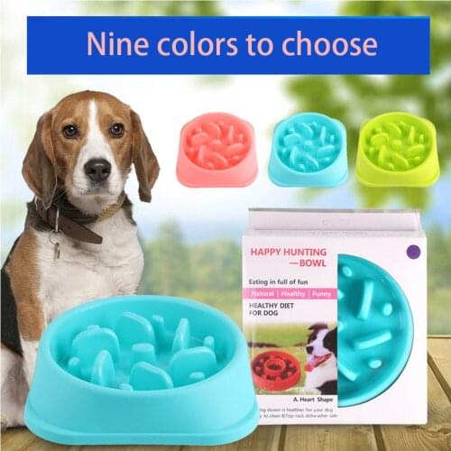 Pet Dog Bowl Slow Feeder Anti Choking Puppy Cat Eating Dish Bowl Anti-Gulping Food Plate Feeder Dish Bowl Prevent Obesity