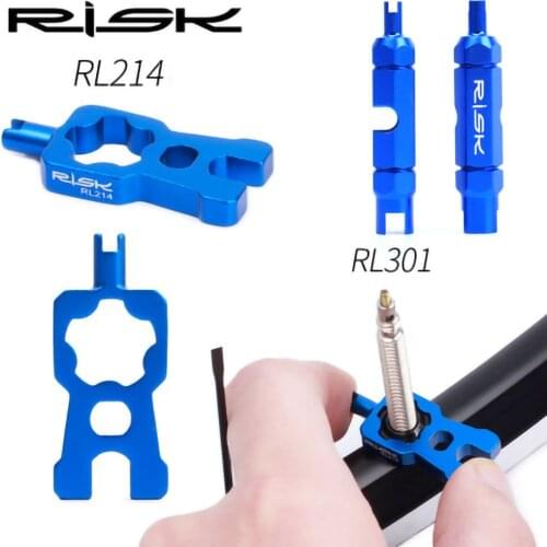 RISK RL214 RL301 Bicycle Multifunction Valve Core Tool Road Bike MTB Tube Tire Disassemble Remove Wrench Cycling Repair Tool