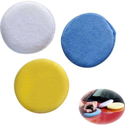 3+1 High-Density Polishing Waxing Sponge Set Microfiber Anti-Scratch Car Care Cleaning Polishing Sponge With Handle Waxing Pad