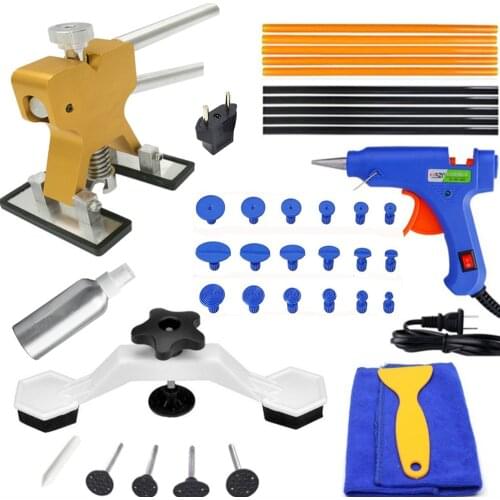 Auto Body Paintless Dent Removal Tools Kit Dent Lifter Bridge Puller Set for Car Hail Damage and Door Dings Repair