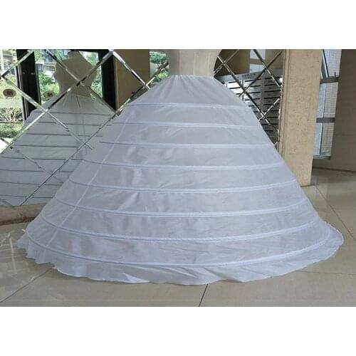Underskirt Ball Gown Wedding Dress Petticoat White Drawstring Strap 8 Hoops Performance Plus Size Long Petticoat