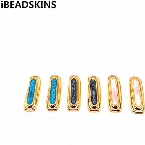 New arrival!29X10mm 100pcs/lot zinc alloy with Enamel rectangle connector for earrings accessories/Earring parts Jewelry DIY