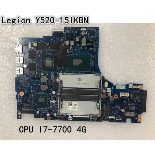 Original laptop Lenovo Y520 Y520-15IKBN Motherboard mainboard NM-B191 CPU I7-7700HQ 4G FRU 5B20N00280 5B20N00231 5B20N00245