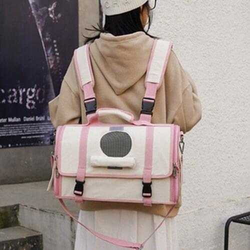 2021 New Cat Carrier Bags 2 In 1 Breathable Pet Carriers Dog Cat Backpack Travel Outdoor Portable Packaging To Carry Pet Supply
