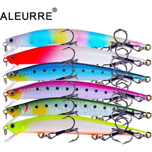 1PCS Floating Minnow Fishong Lure with 3pcs Hooks Crankbait Hard Wobbler Fishing Tackle For Pike Bass Plastic Artificial Bait