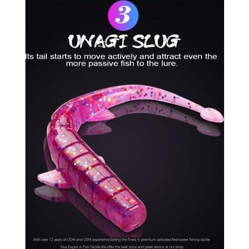 BEARKING UNAGI Slug Fishing Lures 64mm 88mm Artificial Baits Wobblers Soft Lures Shad Carp Silicone Fishing Soft Baits Tackle