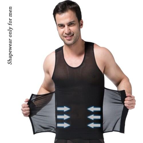 Professional Sexy Men Body Shaper Waist Cincher Slimming Vest Belly Belt Male Compress Brand Weight Control Vest Net Shapewear