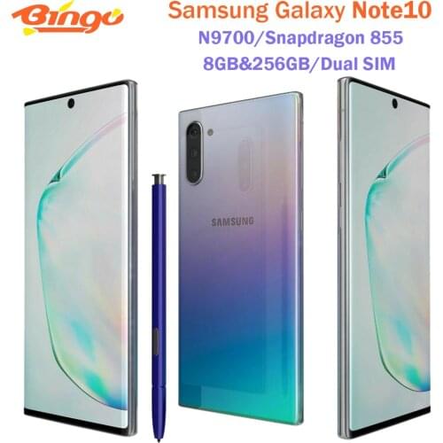 Samsung Galaxy Note10 Note 10 N9700 Dual Sim 256GB ROM 8GB RAM Octa Core 6.3" Snapdragon 855 NFC LTE Original Mobile Phone