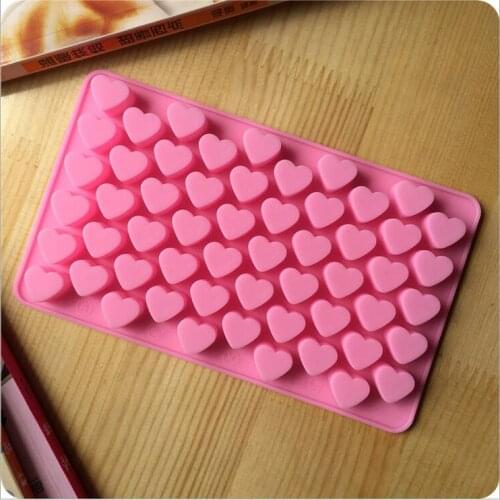 200pcs/lot Heart-shaped Silicone Cake Mold FDA Ice Jelly Chocolate Pudding Mold Handmade Soap Mould Cake Fondant Tools 55 Cavity