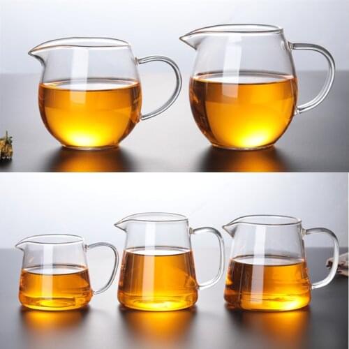 BDT Heat-Resisting Clear Tea Pitcher Square Creative Chinese Tea Set Accessory Chahai Milk Glass Pitcher Coffee Pot Water Jug