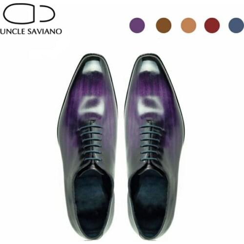 Uncle Saviano Oxford Wedding Dress Man Business Shoes Designer Handmade Formal Shoe Men Style Genuine Leather Best Men Shoes