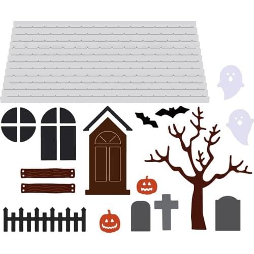 JMCRAFT Scary Haunted House Decoration Metal Cutting Dies DIY Scrapbook Handmade Paper Craft Metal Steel Template Dies