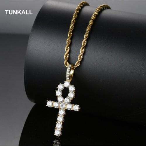 Bling Bling Iced Pendant Cross Necklace Brass Micro pave with CZ stones Jewelry for men and women CN019