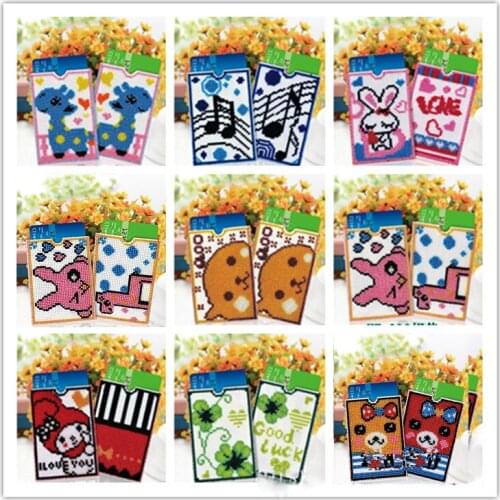 DIY Beads Cross Embroidery Handmade Card Sleeve Cartridge Grid Pearl Embroidered 2019 Cute Girl Gift New Wholesale