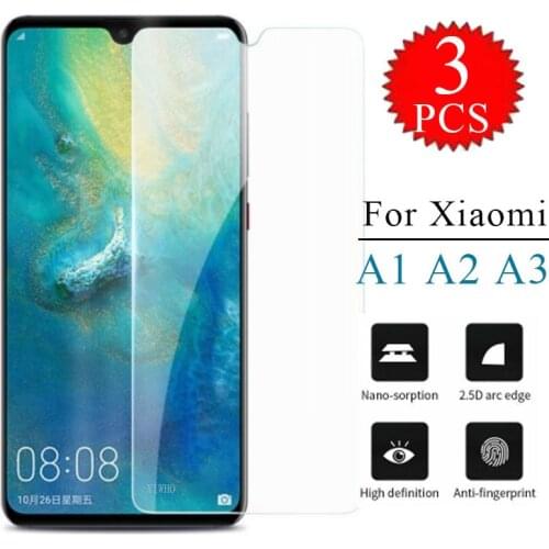 3pcs Set For Xiaomi Xiao Mi A3 A2 A1 5x 6x Tempered Glass Safety Screen Protector Film M1906F9SH M1906F9SI M1804D2SG M1804D2SI