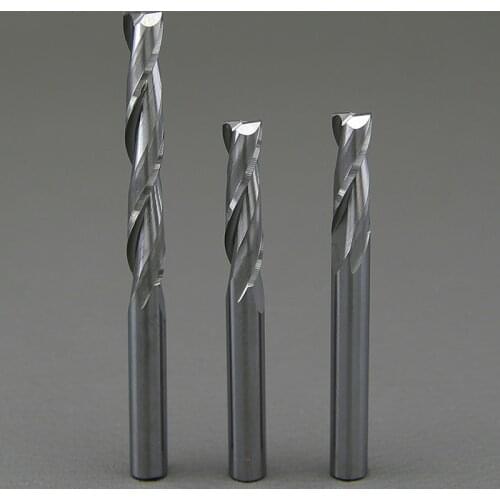 10pc SHK 3.175mm 4mm Wood cutter CNC Router Bits 2 Flutes Spiral End Mills Double Flute Milling Cutter Spiral PVC Cutter