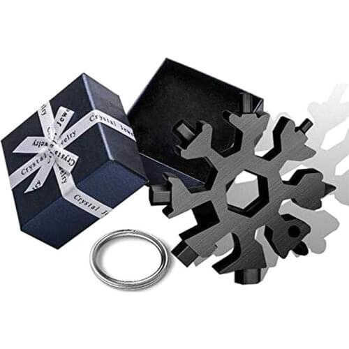 18 In 1 Snowflake Multi Pocket Tool Keychain Spanner Hex Wrench Multifunction Screwdriver Multipurpose Camp Survive Outdoor Hike