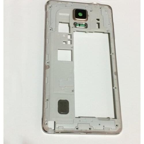 20Pcs For Samsung Galaxy Note 4 N910F N910S Middle Frame Plate Bezel Black White Gold Housing Cover with Camera Glass Lens