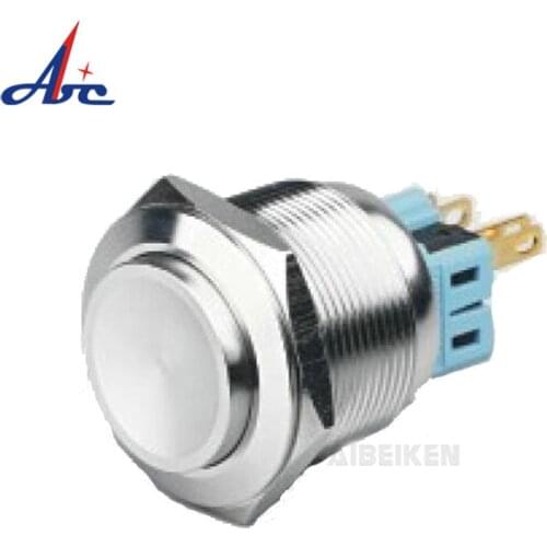 28mm 1NO1NC High Round Head Stainless Steel Metal Waterproof Push Button Switch