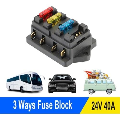 4 Ways Fuse Box Holder LEEPEE 12V/24V Blade Fuse Block Flame Retardant With Double Fuses For Auto Car Marine Trike Plastic Cover