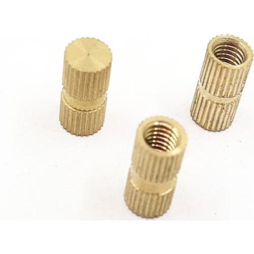 5/25Pcs Solid Brass Copper Injection Molding Knurl Thread Insert Nut M3 M4 M5 M6 M8 Embedded Nutsert Single Pass Blind Hole
