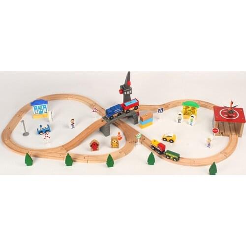 59pcs Hand Push Toy Track Set Small Train Track Childrens Train Game Toy Car Compatible with Wooden track Children New
