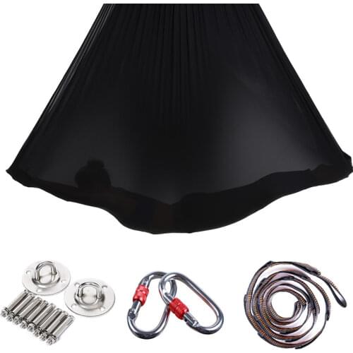 Set Yoga Hammock Flying Swing Anti-Gravity Traction Device Quality Nylon Fabric Pilates Aerial Trapeze Fitness Equipmet 7*2.8m