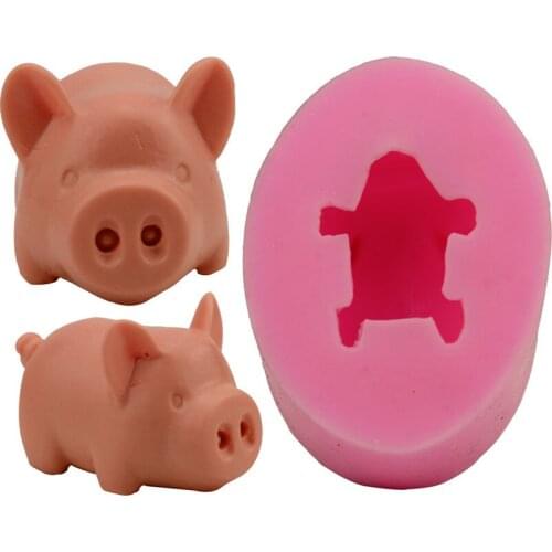 8*6*3.8cm Animal Pattern Soap Mold 3D Pig Cake Mold DIY Silicone Fondant Baking Tool