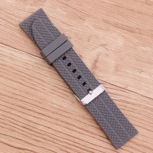 Watch Accessories Soft Silicone Strap 22mm Pin Buckle Waterproof Breathable Mens Strap For all brands of watches