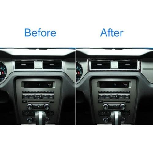 Carbon Fiber Air Outlet Vent Frame Cover Trim Sticker for Ford Mustang 09-13 car accessories наклейки на авто Детали интерьера