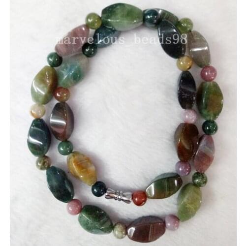 Free Shipping Beautiful jewelry Multicolor Carnelian Art Necklace 1strand G6764