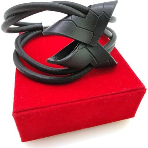 YD&YDBZ Handmade Crack Leather Butterfly Shape Bracelets For Women Fashion Double Layer Rubber Rope Bangles Womens Accessories