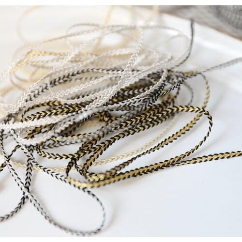 Hot sale Lace accessories High quality gold silver braided rope 0.3 CM D0302