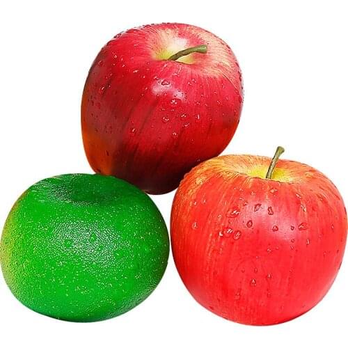 Artificial Apple Fake Fruit Joke Toys vegetables Prank Gadget Squish Funny Toys Gag Mischief For Adult Kids Novelty Gifts 1:1