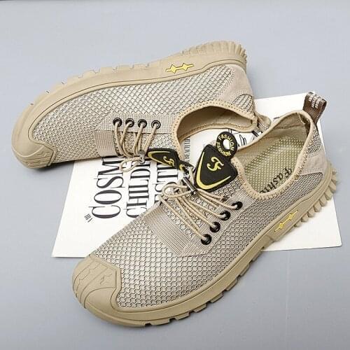 WWKK Cool Men Hiking Shoes Mesh Outdoor Men Sneakers Climbing Shoes Men Sport Shoes Quick-dry Water Shoes Breatheable