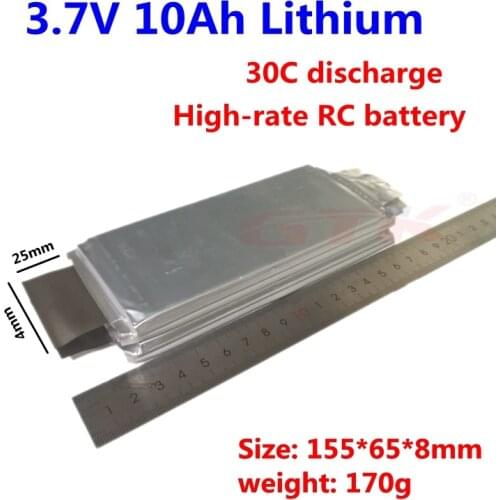 3.7V 10Ah lithium lipo battery 30C discharge 3.7V 10000mAh high-rate cells for RC battery 12V 24v 48V battery Pack diy
